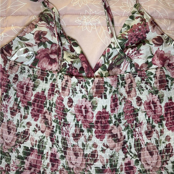 Altar'd State Pink and Green Smocked Dress - Picture 3 of 4